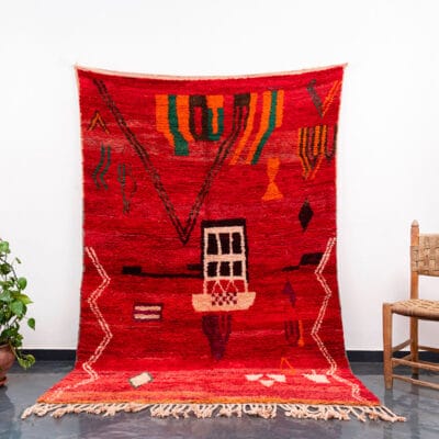 Red Large Moroccan Boujaad Rug