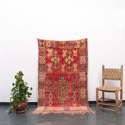 Small Vintage Boujaad Carpet Red