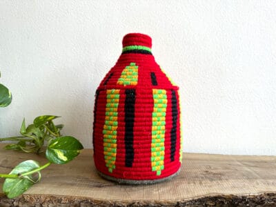 Red Moroccan Basket Handmade