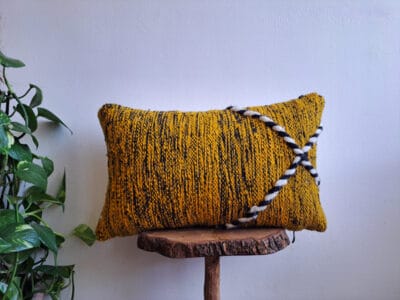 Orange Handmade Rug Pillow