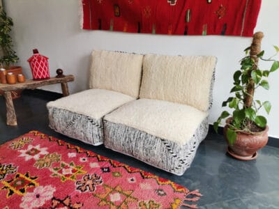 Moroccan Handmade Beni Zanafi Rug Floor Cushion