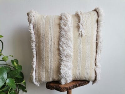 Moroccan white pillow Handira