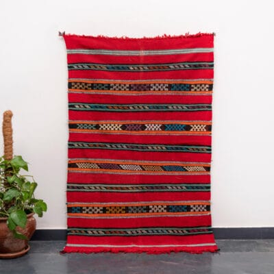 Red Moroccan Small Kilim Rug