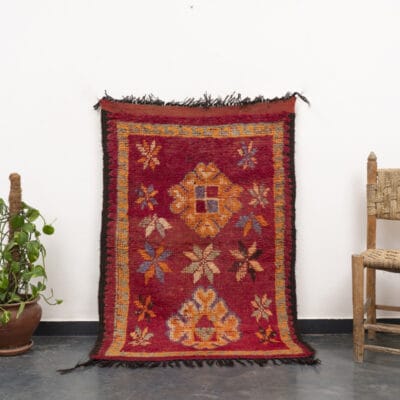 Red Small Vintage Moroccan Rug