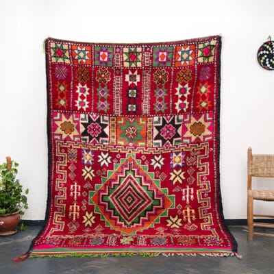 Large Berber Red Area Rug Vintage