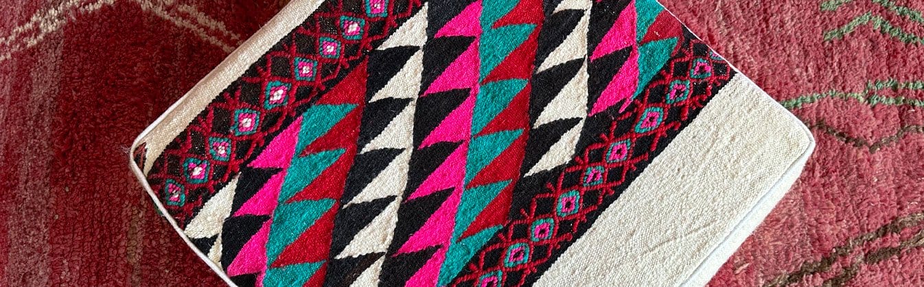 Moroccan deals kilim pouf