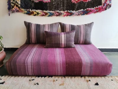 Purple Moroccan kilim handmade floor sofa