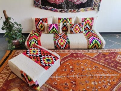 Handmade ethnic oriental floor couch