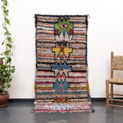 Multicolor Berber Boucherouite Carpet