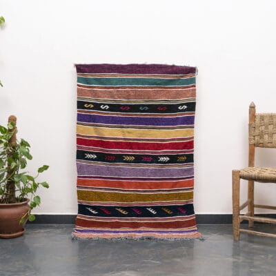 Small Handmade Kilim Carpet Multicolor