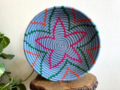 Blue Moroccan Straw Plate