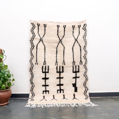 Small Black and White Azilal Rug