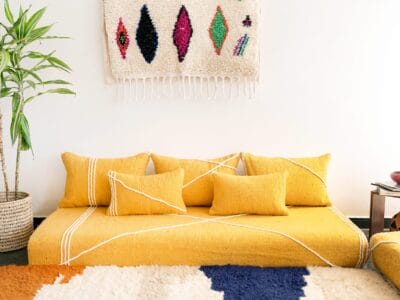 Moroccan floor couch yellow