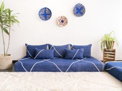 Blue Cotton Sofa