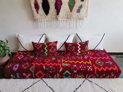 Moroccan Red Floor Couch