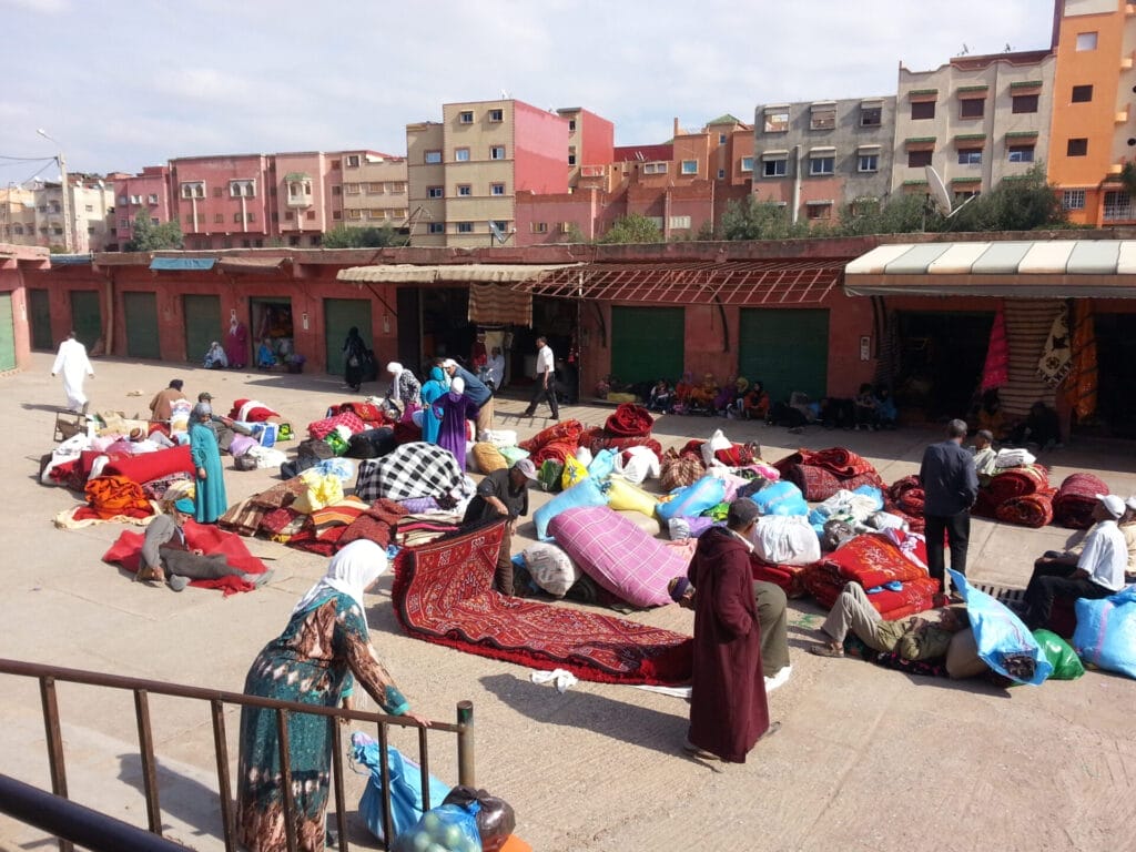 Moroccan handmade rug market in Khenifra