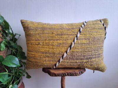 yellow zanafi rug pillow cover