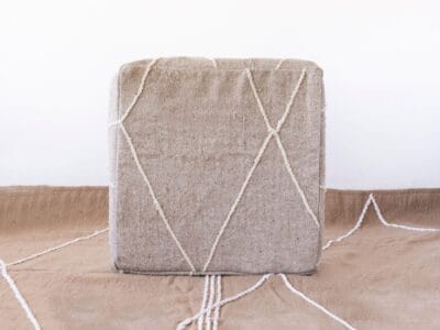 Beige Moroccan Cotton Floor Cushion