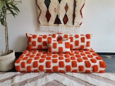 Orange Beni Floor Couch