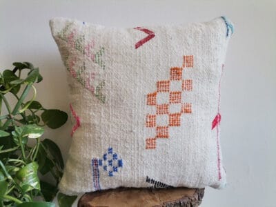 White Moroccan Kilim Pillow