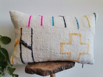White Berber Pillow Handmade