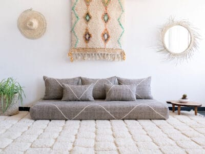 Handmade Grey Floor sofa