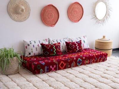 Moroccan Red Floor Couch