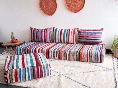 Vintage Stripes Floor Couch