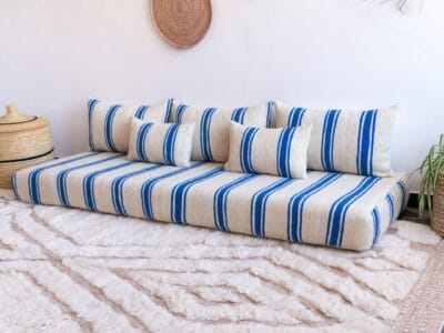 Stripes Blue Floor Couch
