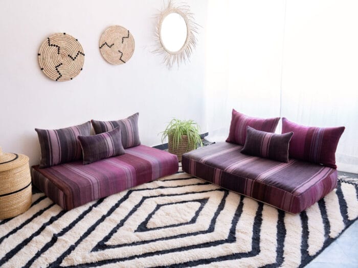 Handmade Purple Floor couch