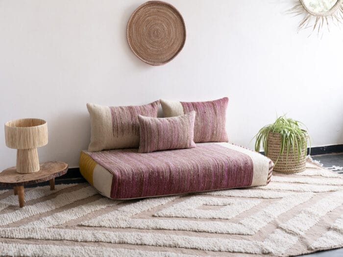 Moroccan Handmade Zanafi Purple Floor Sofa