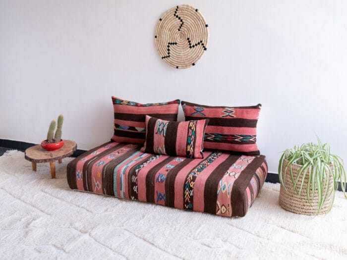 Moroccan Handmade Striped floor Couch