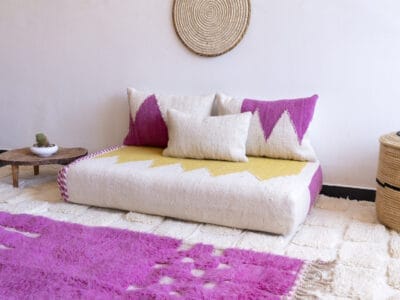 Moroccan Handmade Pink Floor Couch