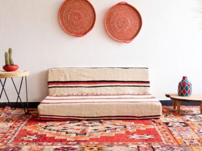 Moroccan Handmade Beige Floor Couch