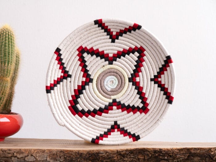 White Moroccan Handmade Straw Plate