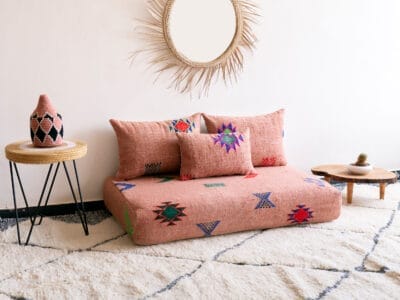 Berber Pink Floor Couch