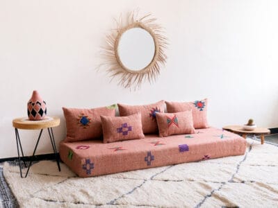 Moroccan Pink Floor Sofa