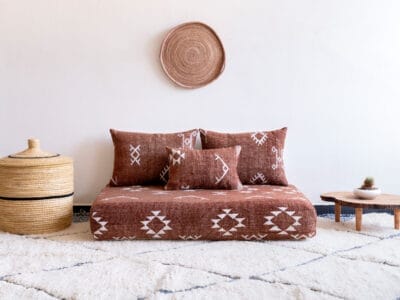 Moroccan Brown Kilim Floor Couch