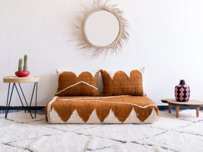 Moroccan Brown Zanafi Floor Couch