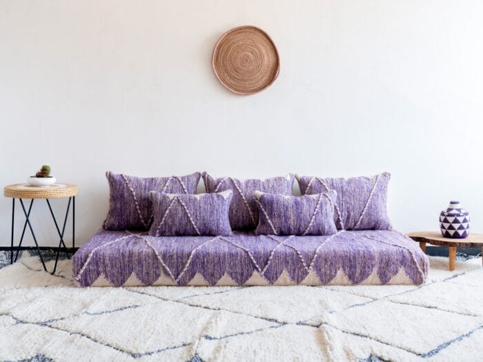 Moroccan Purple Zanafi Floor Sofa